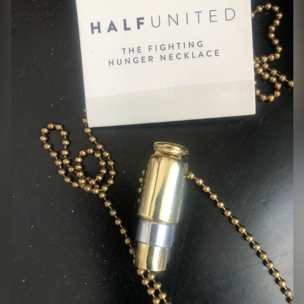 Half United Fighting Hunger Necklace Gold-silver-gold